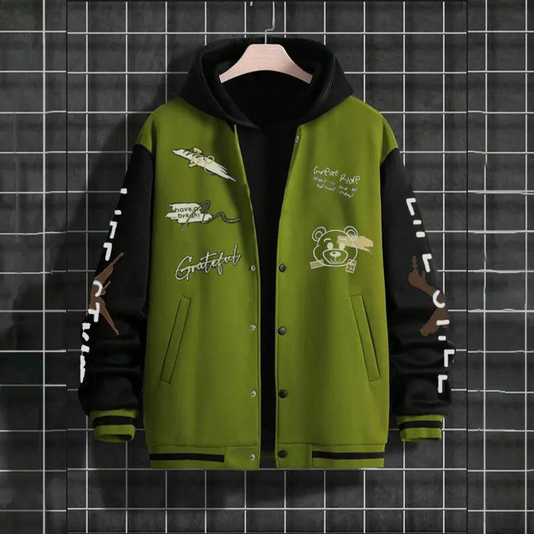 2025 New Jacket Coat Letter Printed  Wear Men Baseball Jacket Casual Long Sleeve Stand Jackets Men's Coats Sweatshirts Outerwear