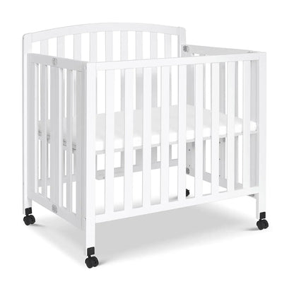 Folding Portable 3-in-1 Convertible Mini Crib and Twin Bed in White, Greengard Gold Certified