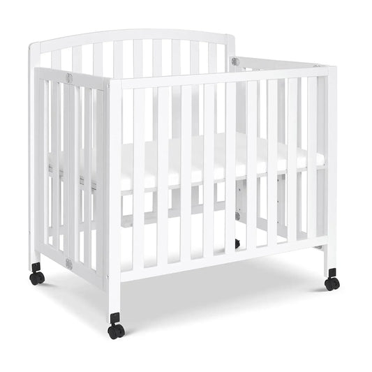 Folding Portable 3-in-1 Convertible Mini Crib and Twin Bed in White, Greengard Gold Certified