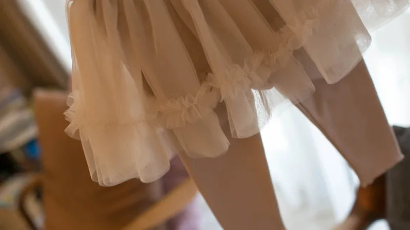 MILANCEL New Autumn Baby Children's Skinny Pants Culotte 1-4Y Girls Sweet Mesh Skirt Leggings Kids Trousers