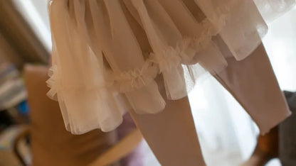 MILANCEL New Autumn Baby Children's Skinny Pants Culotte 1-4Y Girls Sweet Mesh Skirt Leggings Kids Trousers