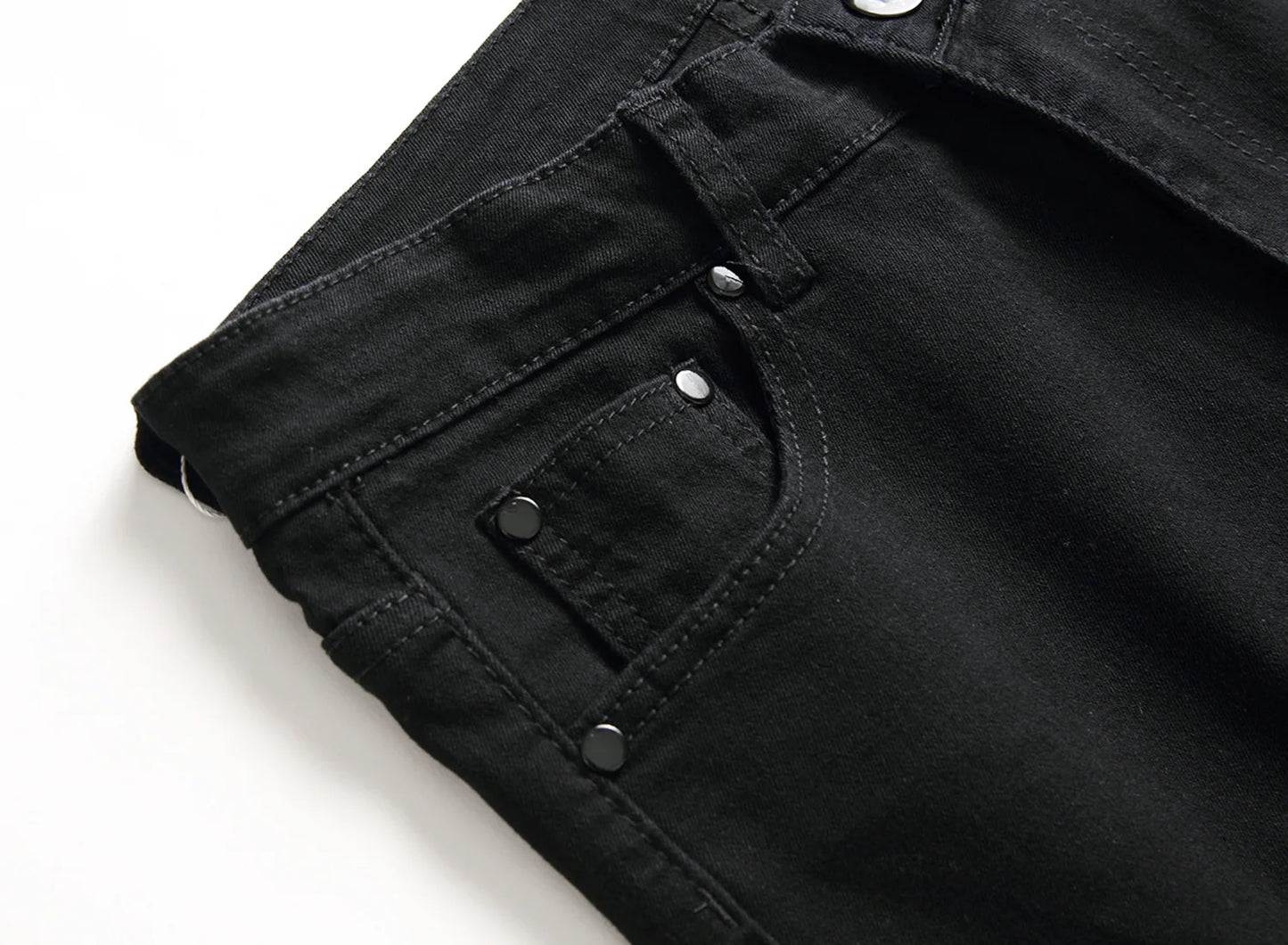 Punk Street Style Ripped Skinny Jeans Men Vintage Wash Solid Denim Trouser Men's Casual Slim Fit Pencil Denim Holes Pants 2025