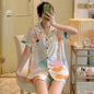 New Women Sleepwear Cartoon Pajamas Female Short  Pants Short Sleeved Summer Spring Loungewear Fashion Home Clothing Home wear