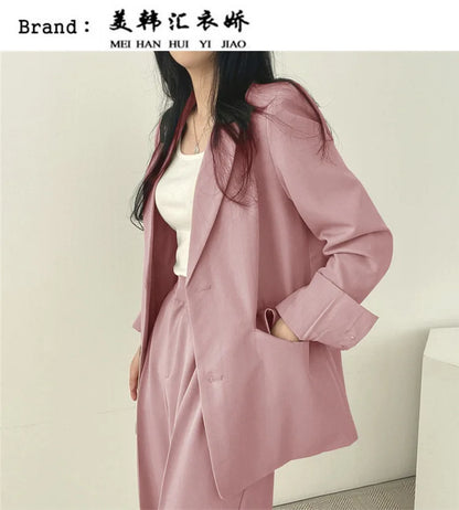 Fall Fashion Long Sleeve Blazer Mujer Pant Sets Blazers Women 2025 Casual Women's 2 Piece Outfit Set Suits Outwear