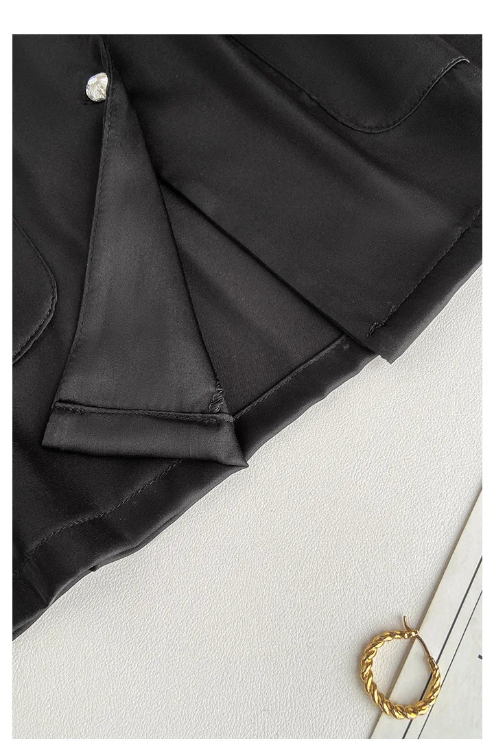 Spring Autumn Female Pajamas Trouser Set Luxury Feather Pink Bride Wedding Sleep wear Gift Sexy Loose Satin Home Wear Lounge wear