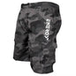 Outdoor Cargo Shorts Male Overalls Elastic Waist Cycling Shorts Multi-pockets Loose Work Shorts Quick Dry Sport Printed Trousers