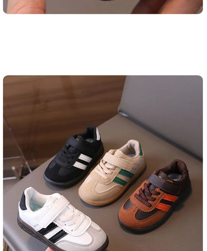 PU Leather Sport Shoes For Children Soft-soled Waterproof Girl's Sneakers Ergonomics Anti-slippery Toddler Shoes For Kids