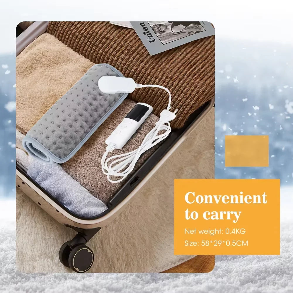 Electric Heating Blanket for Home Use - 9 Levels Thermal Heated Mat Home Soft Safe Winter Body Back Leg Warmer Pads 60*30cm