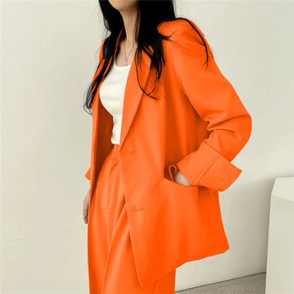 Fall Fashion Long Sleeve Blazer Mujer Pant Sets Blazers Women 2025 Casual Women's 2 Piece Outfit Set Suits Outwear