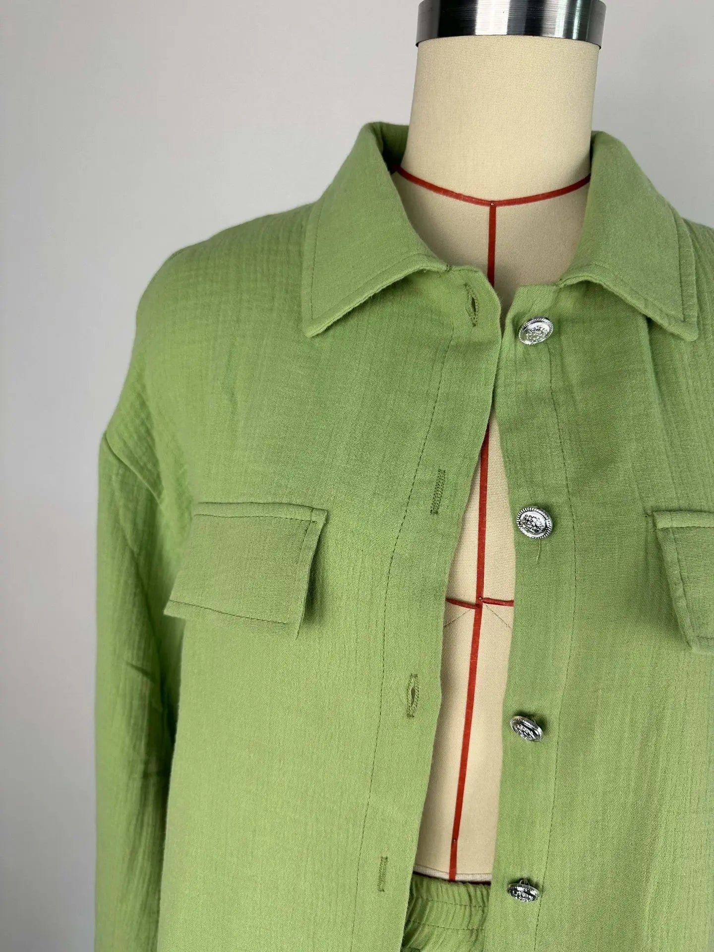 Summer outfits for women 2025 New Loose Button Long Sleeve Shirt and Cropped Pants Casual Sports Summer women's suit Pants Set