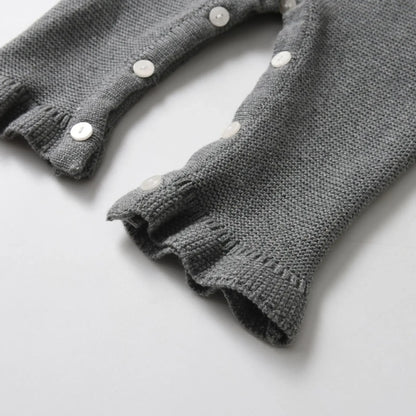 Toddler Newborn Baby Girl Jumpsuit Suspenders Costumes Outfit Knit Bodysuit Solid Color Sleeveless Knitted Sling Autumn Winter