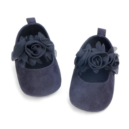 Girls Shoes Soft Soles Non-slip Beautiful Flowers Solid Color Fashion Toddler Infant Newborns Crib First Walkers Princess Shoes