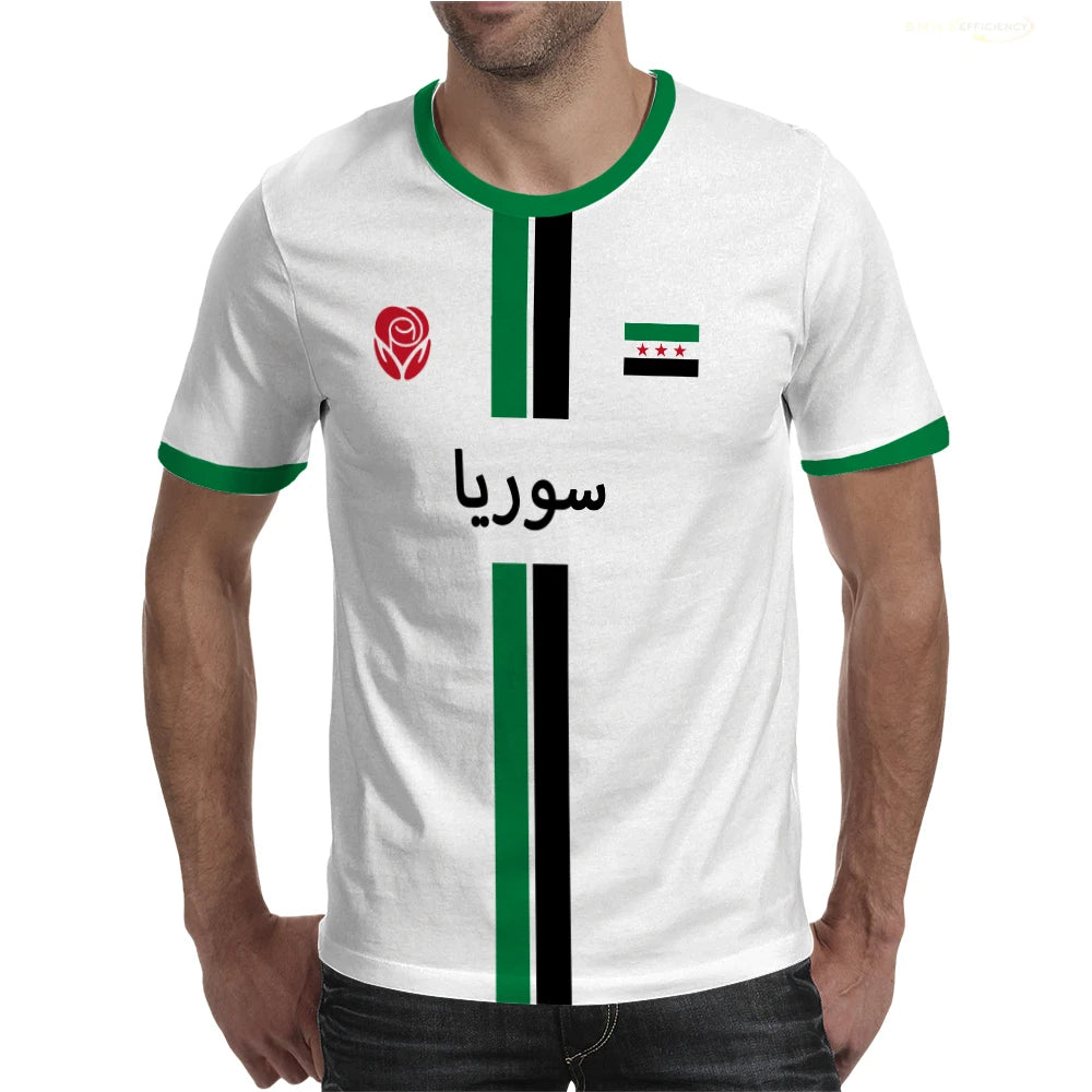 New Syria Football Jersey Men's Sports T-shirts Syrian Flag Street Oversized Tops Unisex Casual Graphic T-shirts Men's Gifts