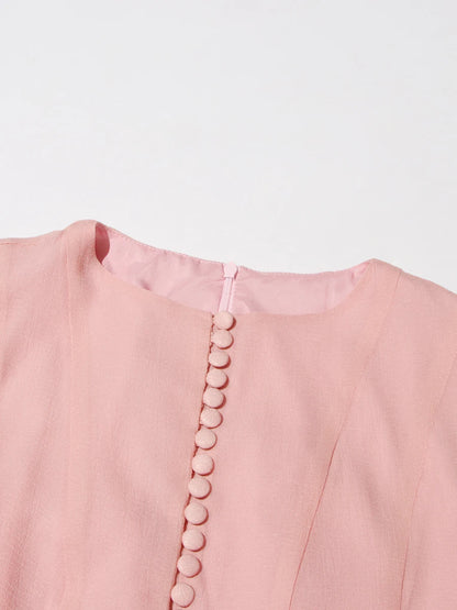 Girl's Dress Irregular Pleated Patchwork Fashion Long Lantern Sleeve Waist Cinching Mini Dress 2025 New