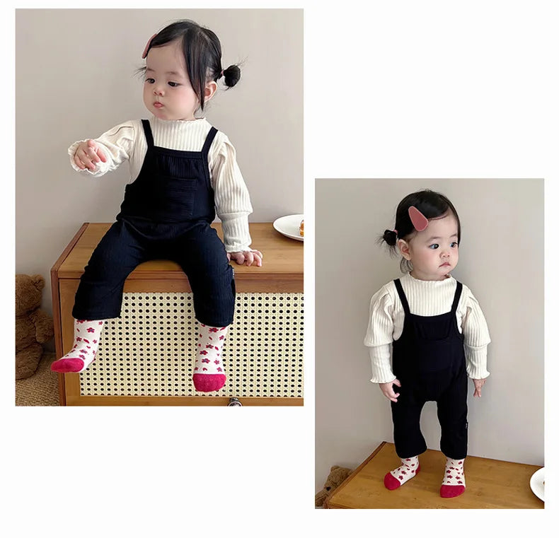 2025 Spring New Baby Girl Sleeveless Romper Cotton Infant Toddler Solid Casual Overalls Girls Trousers Children Strap Jumpsuit