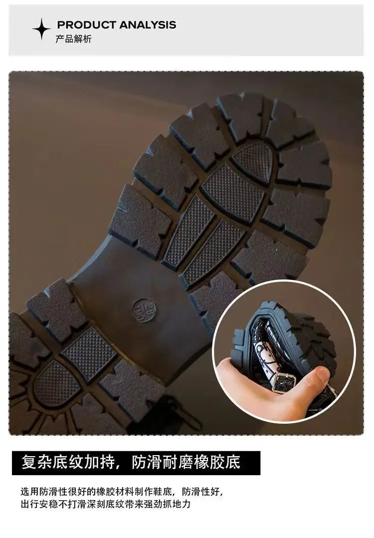 Spring and Autumn Girls Kids Shoes Ankle Boots Fashion British Style Single Boot Soft Sole Versatile Children's  Leather Shoes