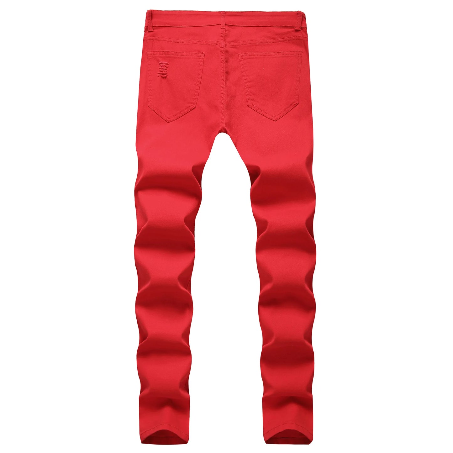 Punk Street Style Ripped Skinny Jeans Men Vintage Wash Solid Denim Trouser Men's Casual Slim Fit Pencil Denim Holes Pants 2025