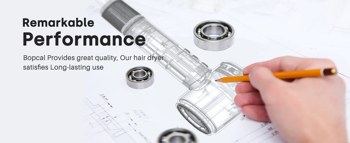 Hair Dryer, Negative Ionic Blow Dryer 120000 RPM Brushless Motor 40M/S Fast Drying High-Speed Low Noise Thermo-Control Hairdryer