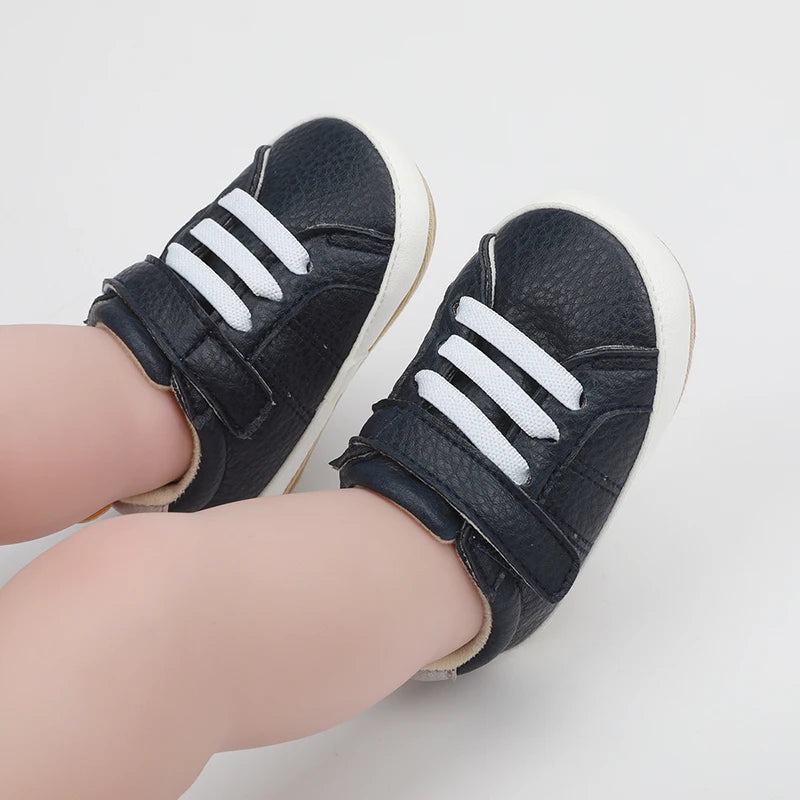 Newborn Baby Girls Boys Sneakers PU Leather Anti-Slip Soft Sole Pre walker Toddler Casual First Walkers Infant Shoes For 0-18M