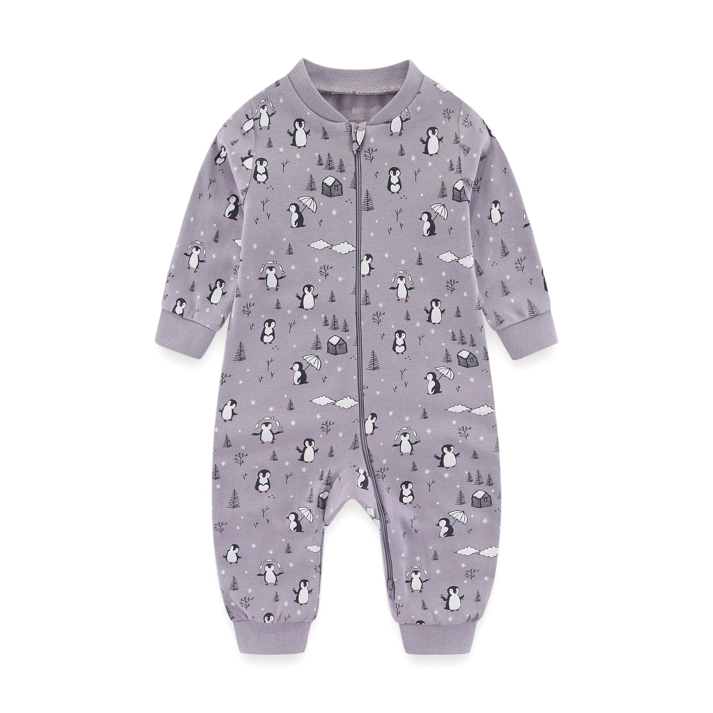 Newborn Baby 2-way Zipper Romper Cotton One-piece suit 0-24 Months Long Sleeve Newborn Baby Pajamas Comfortable Breathable