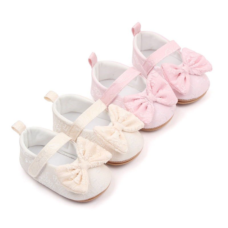 Toddler Baby Girls Sweet Princess Shoes Soft Bow knit Flower Non-slip Bottom First Walker Shoes Toddler Babies Crib Shoes