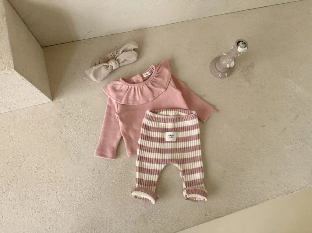 Autumn Winter Children Ribbed Striped Thick Warm Leggings Girl Baby Cotton Casual Pants Boy Infant Fashion Trousers Kid Clothes