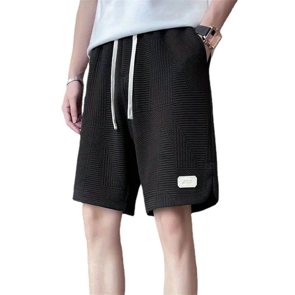 2025 Men Fashion Cotton Blended Solid Color Loosen Up The Waist Summer Multi-Pocket Shorts Wide Beach Casual Shorts Hot Selling