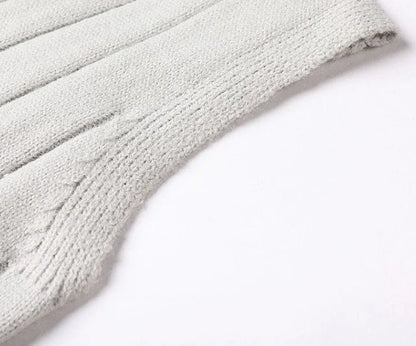 Men's Clothing Icon Knit Sweater Male Sleeveless Striped Waistcoat Vest Beige Heated Korean Style High Quality Replica Street X