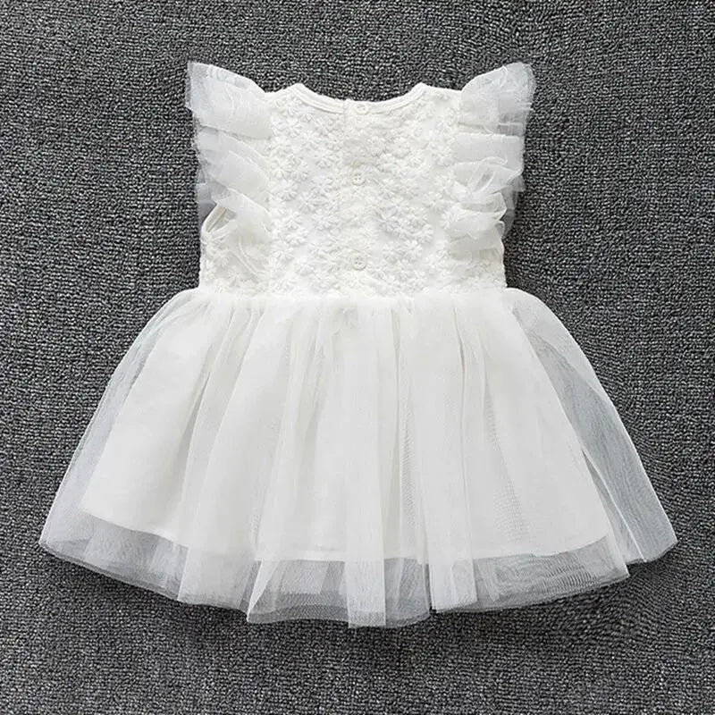 New Born Baby Girl Dress Clothes Christening Dress Classic Infant Baptism Wedding Tulle Dress for Spring Summer 0 3 6 Months
