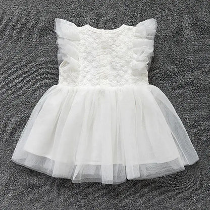 New Born Baby Girl Dress Clothes Christening Dress Classic Infant Baptism Wedding Tulle Dress for Spring Summer 0 3 6 Months