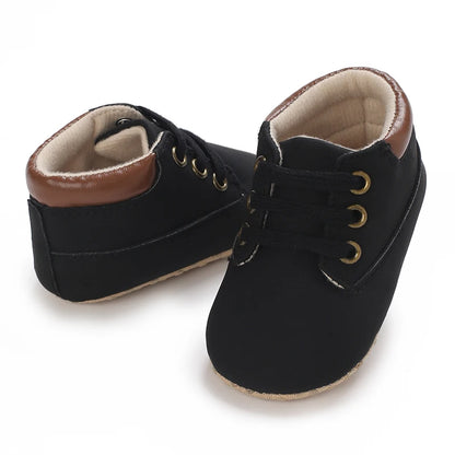 Fashionable 0-18M Boys and Girls' Shoes Classic Solid Color Leather Bottom Anti slip Preschool First Step Casual Sports Shoes