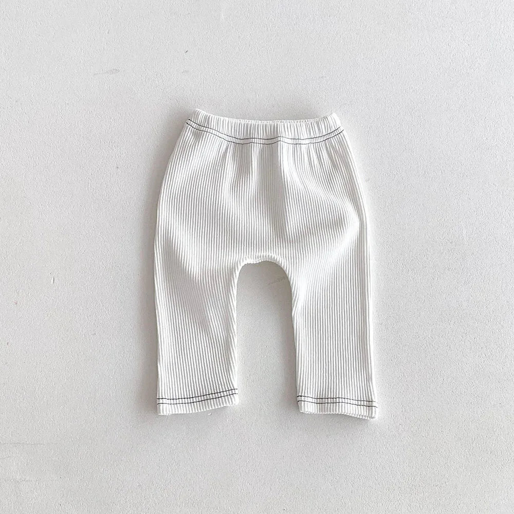 MILANCEL 2025 Autumn Baby Pants 0-3 Y Korean Style Toddler Girls Solid Big PP Leggings Infant Boys Cotton Slim Fit Trousers