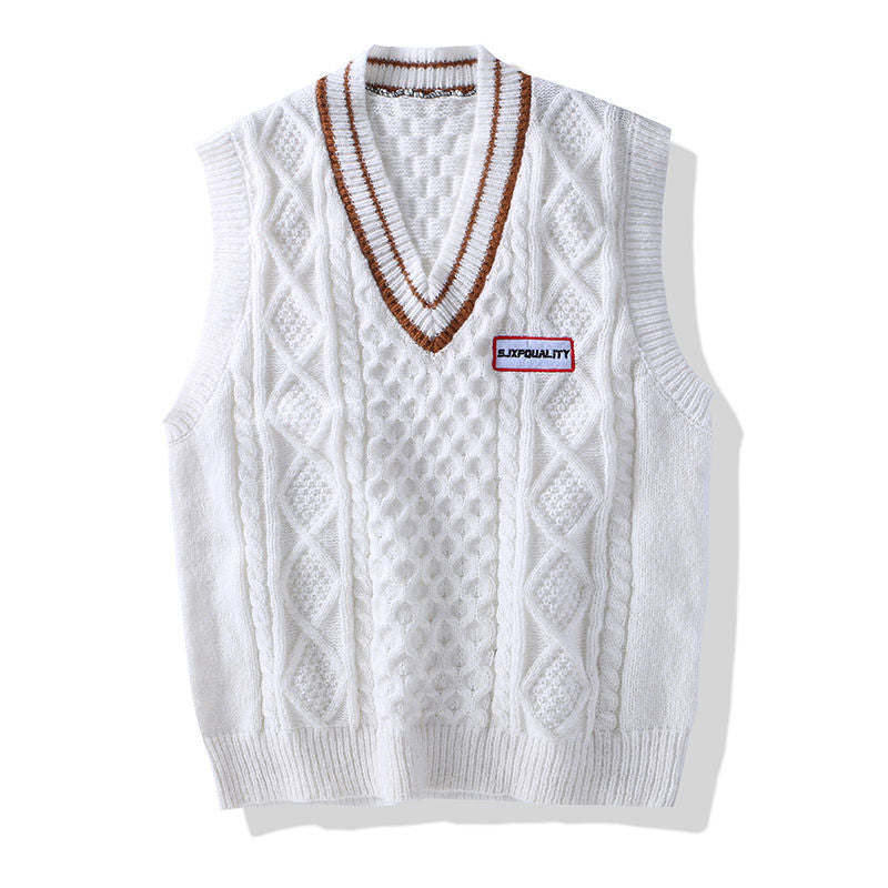 Men Knit Sweater Vest ins sweater vest Korean fashion clothes