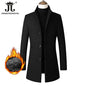 EUR Size S-XXL Autumn Winter Thick Warm Stand-up Collar Woolen Men Coat Business Casual Slim Coat Woolen Jacket Male Windbreaker