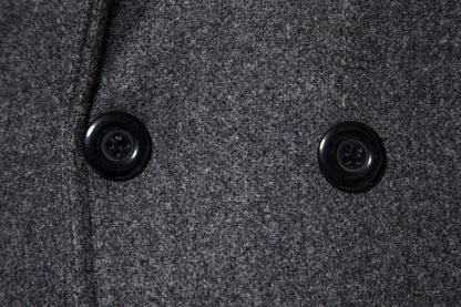 Men's Extra Long Woolen Black Coat Windbreaker Winter Warm Gentleman Coat Jackets Male Elegant Regular Fit Casual Daily Clothing