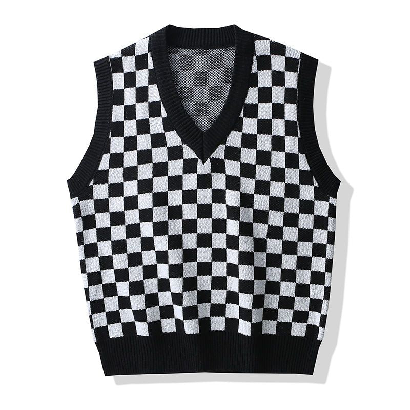Men Knit Sweater Vest ins sweater vest Korean fashion clothes