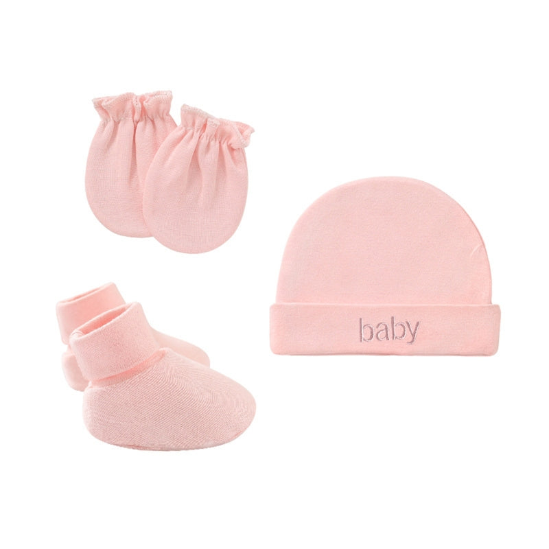 Baby Newborn Cotton Hat Gloves Foot Cover Set Newborn Single Layer Kit for Baby Girls Boys Birth Keeping Warm Clothes