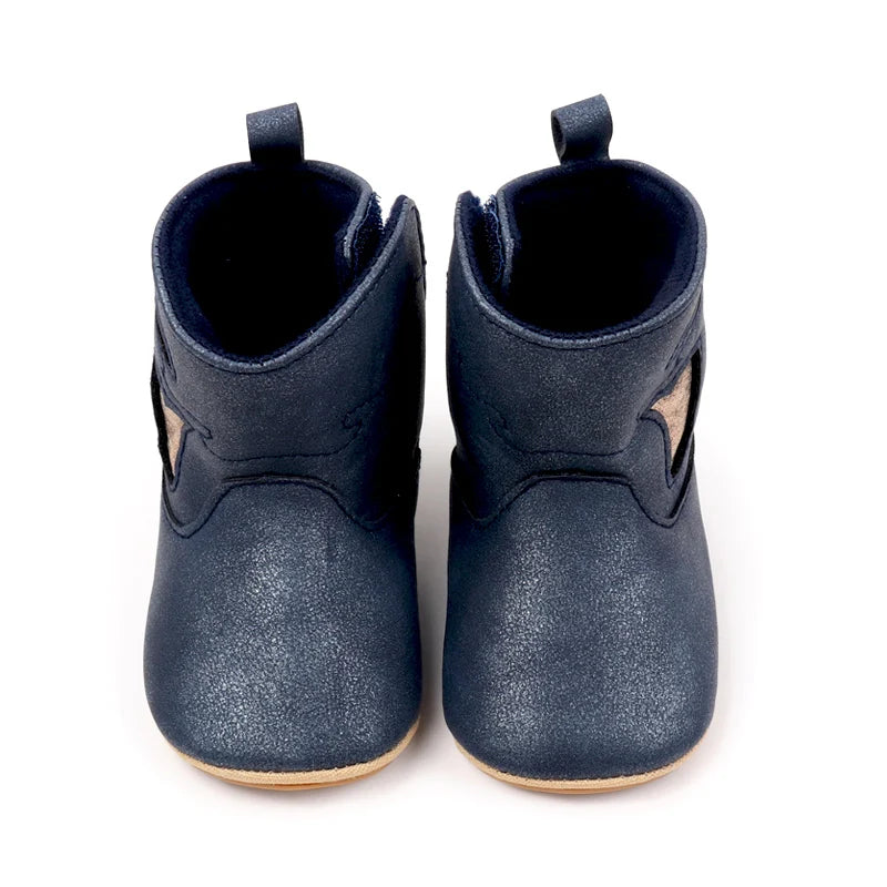 Suefunskry Baby Girl Boy Warm Boots Vintage Style Hollow Out First Walking Shoes Cute Snow Boots Shoes for Winter Fall