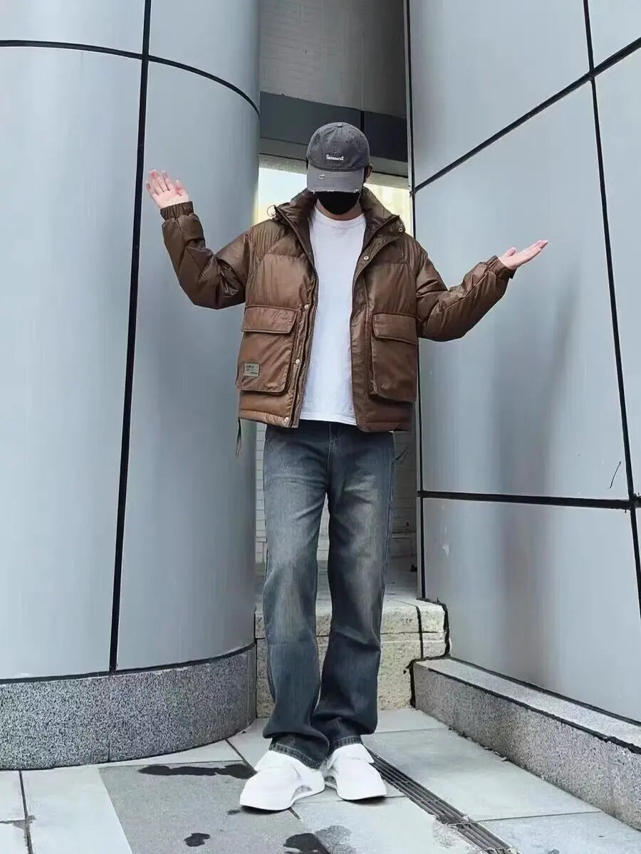 New Retro Washed Large Medium High Waist Men's Straight Blue Men's Trendy Denim Long Pants Men's Clothing Pantalon Homme Jean