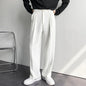 Spring Summer New Men Straight Casual Pants Korean Loose Suit Trousers Baggy White Elegant Pant Male Streetwear Y2k Men Clothing