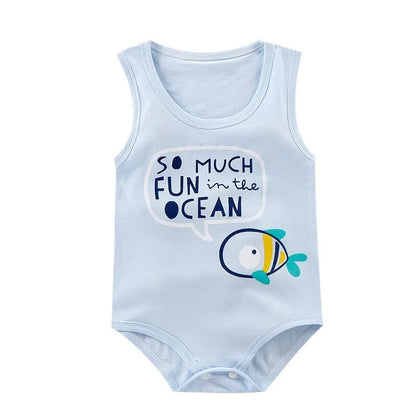 Summer Baby Bodysuit Kids Sleeveless Casual One-Pieces Newborn Boy Girl Cartoon Animal Romper Toddler Jumpsuit Clothes 0-2 Years