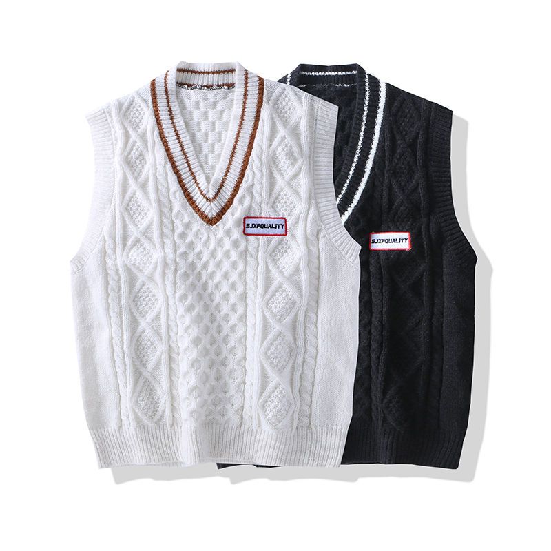 Men Knit Sweater Vest ins sweater vest Korean fashion clothes