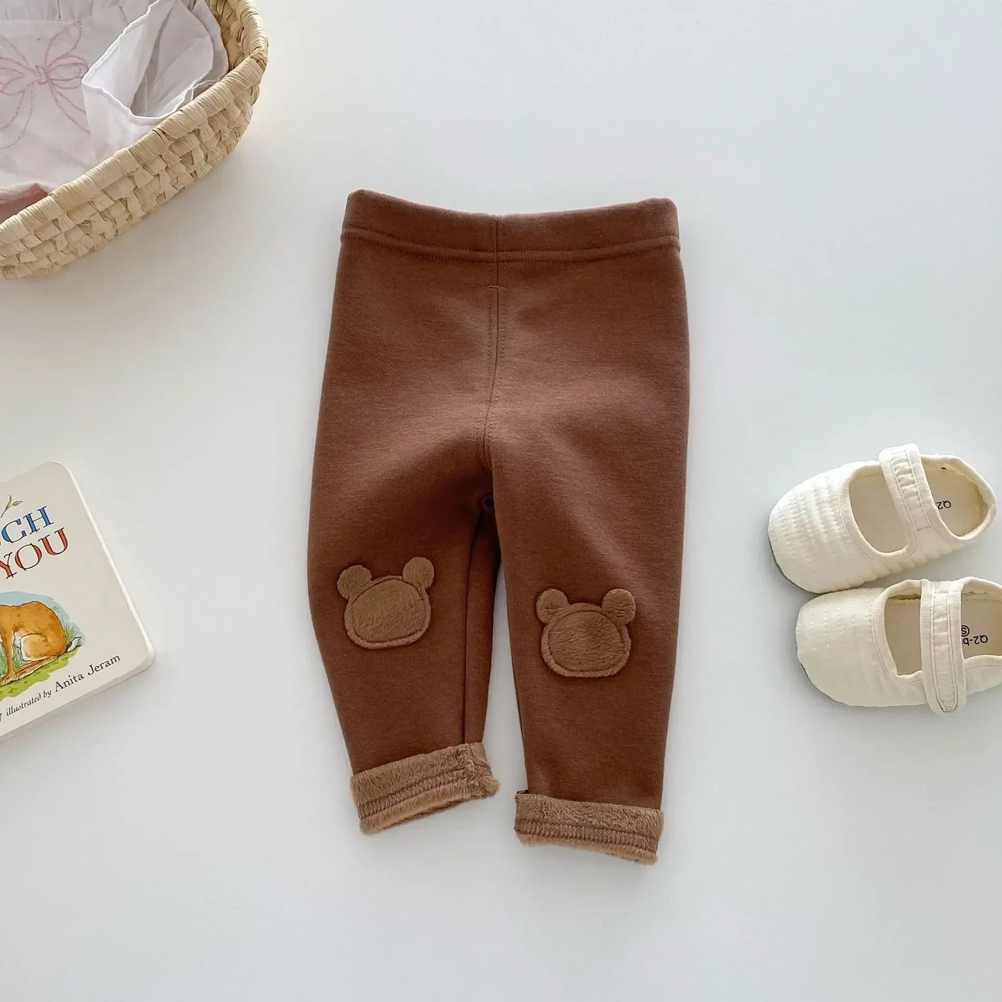 4646 Buy 2pcs Wholesale Baby Pant 2024 Winter New Girls' Leggings Korean Patch Plus Velvet 0-5 Years Baby Pants Trousers