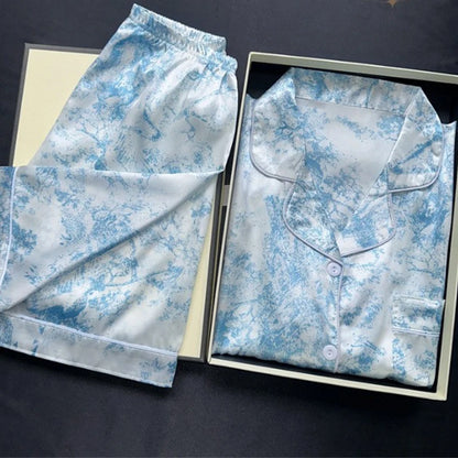 Cherries Print Two Pieces Pajamas Set Summer Faux Stain Pajamas Fashion Home Clothes Ladies Casual Shorts and Top Set Pyjamas