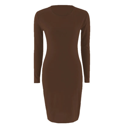 Sexy Elegant Dress Short and Long Sleeve Solid Color Midi Bodycon Dress Women Skinny Slim Pencil Dress Club Party Vestidos