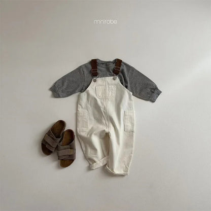 Baby Clothing Simple All Match Denim Overalls 2025 Spring and Autumn New Fashion Casual Pants Boys Girls Baby Loose Pants
