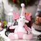 Christmas Decorations: Pink Sequined Scarf, Snowman, Pink Overalls, Reindeer, Pink Sequined Pointed Hat, Santa Claus Home Decor