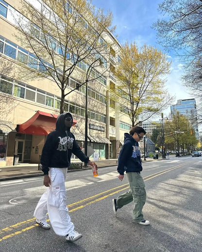 Retro Star and Letter Printed Zipper Hoodies 2025 Spring Autumn Harajuku Y2K Women and Men Fashion Hip Hop Long Sleeve Hooded