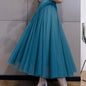 OHRYIYIE Beige Maxi Long Skirt Spring Autumn Women's 2025 New Summer Tulle Skirt Party Mesh A-line Skirts Female Juppe Longue