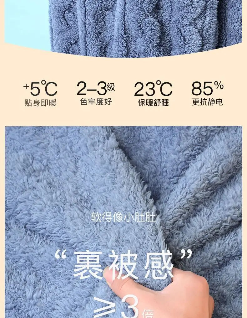 Fleece Women Pajamas Set Winter Sleepwear Solid Velvet 2 Piece Pant Home Suit Fluffy Casual Pajama Warm O-neck Night Wear